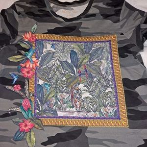 Johnny Was Womens Camo Tiger Top Small